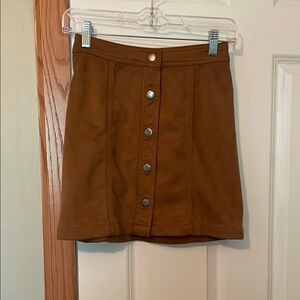 No Boundaries Tan Button-Front A-Line Skirt